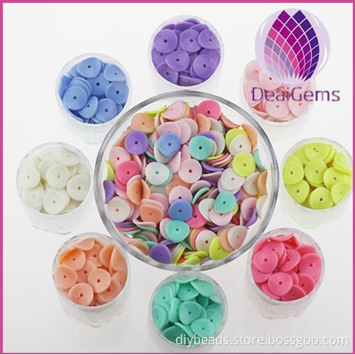14x14x2.0mm round flat piece mix color acrylic loose beads